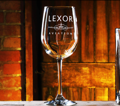 Personalized Laser-Etched Wine Glass w/ Party Fun Graphic